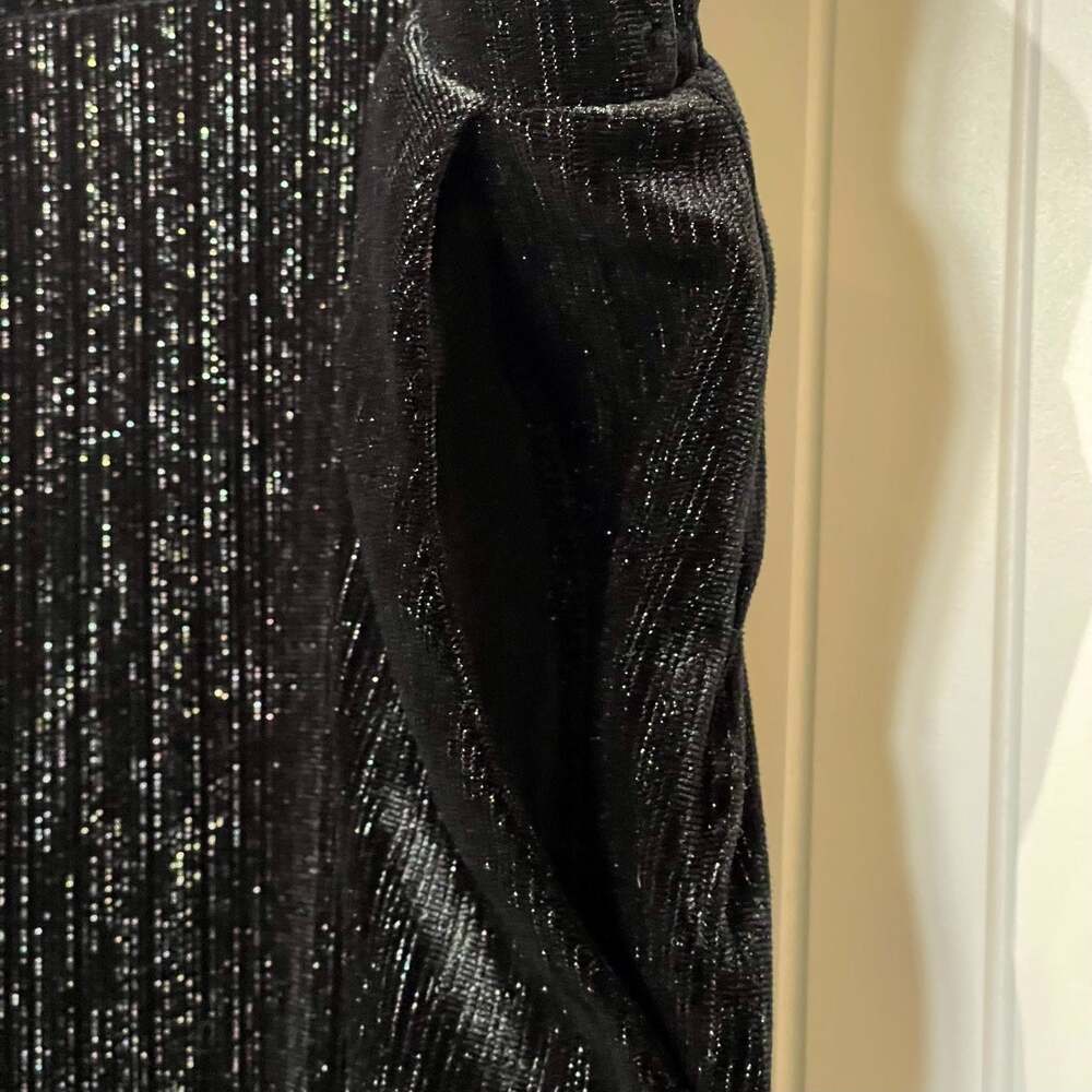 Vince Camuto Black Metallic Shimmer Wide Leg Pants Size 2X - Picture 2 of 4